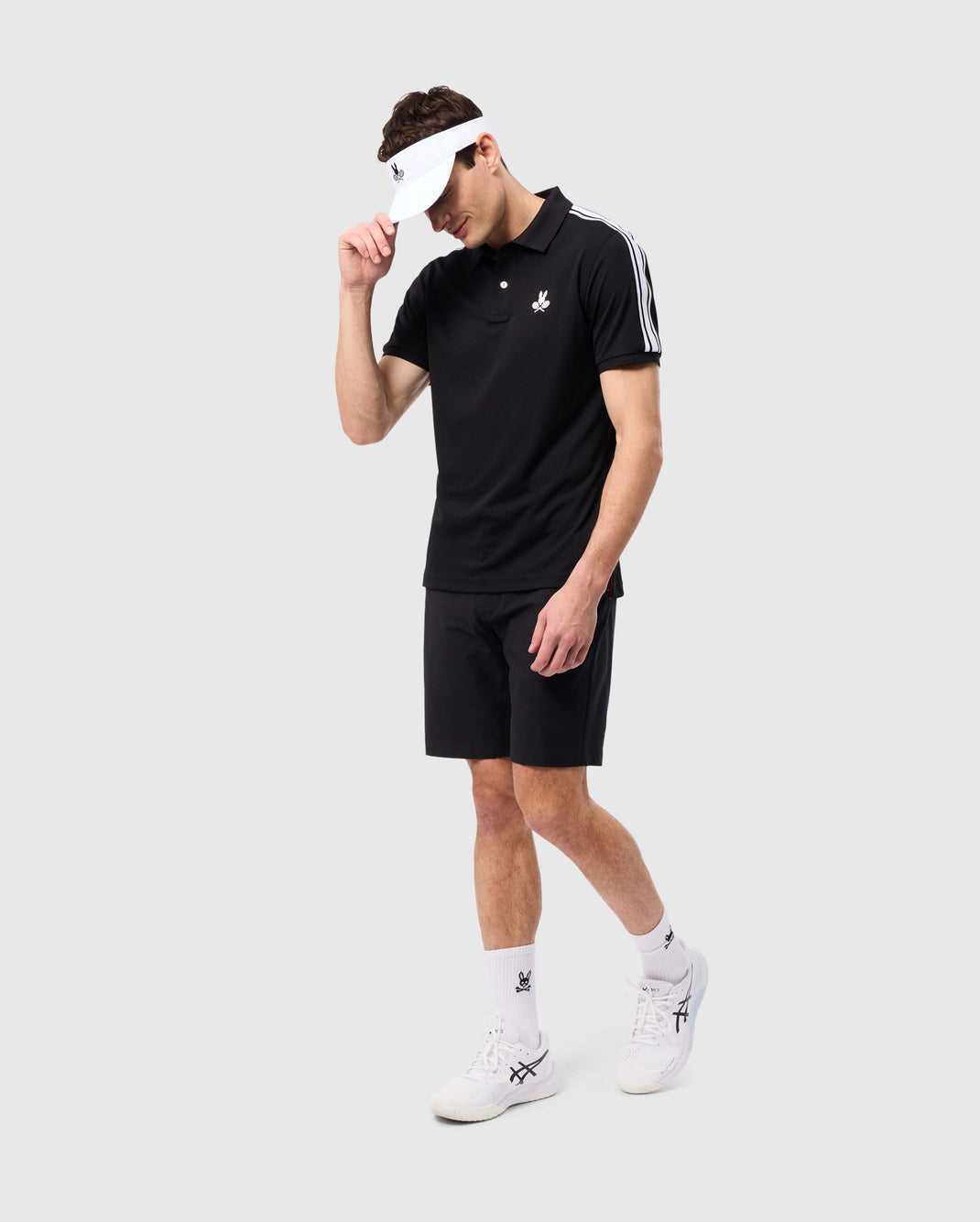 Polos Psycho Bunny Courtside Sport Polo Noir Homme | YCR-44065911